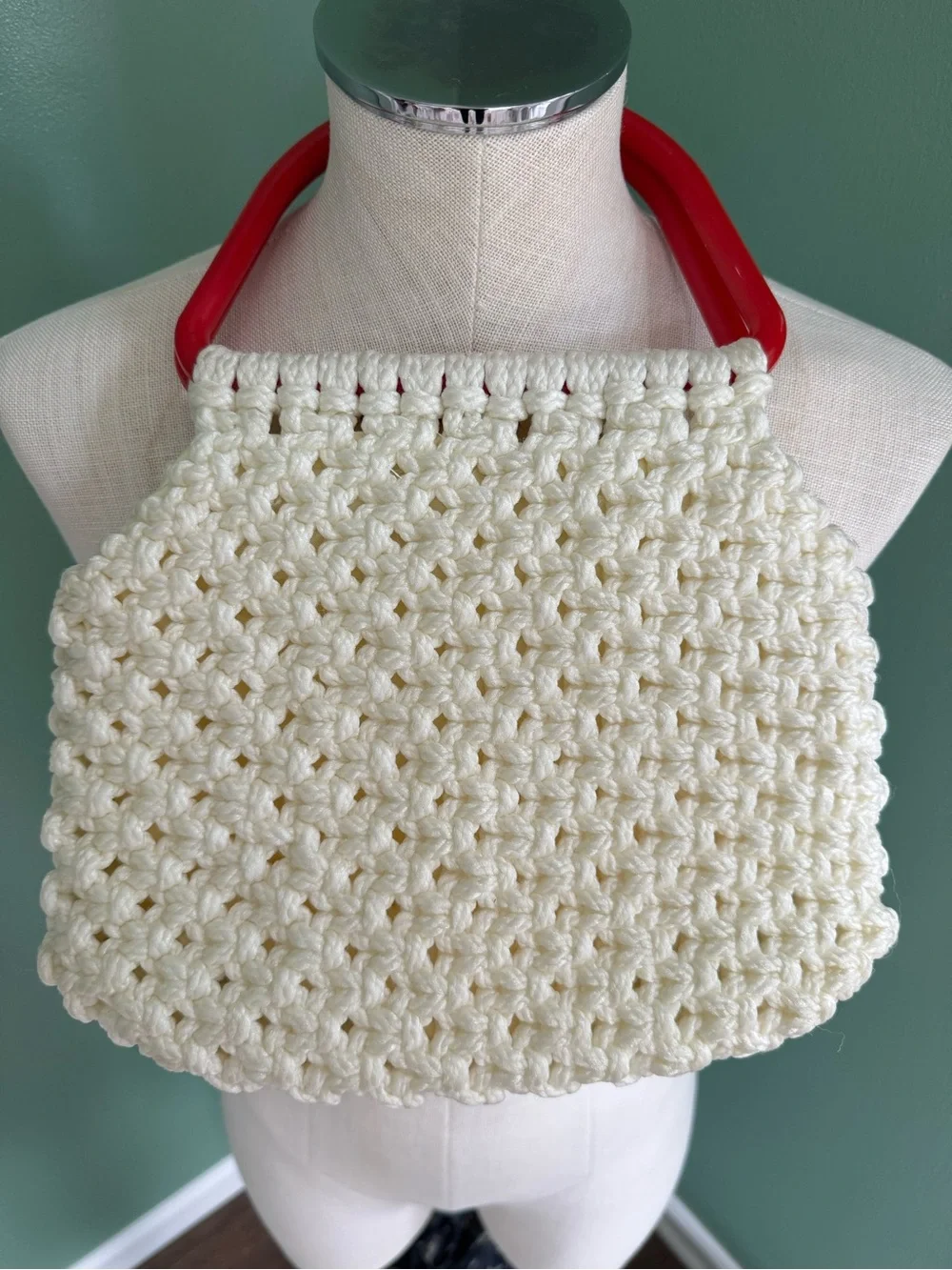 Vintage White Macrame purse